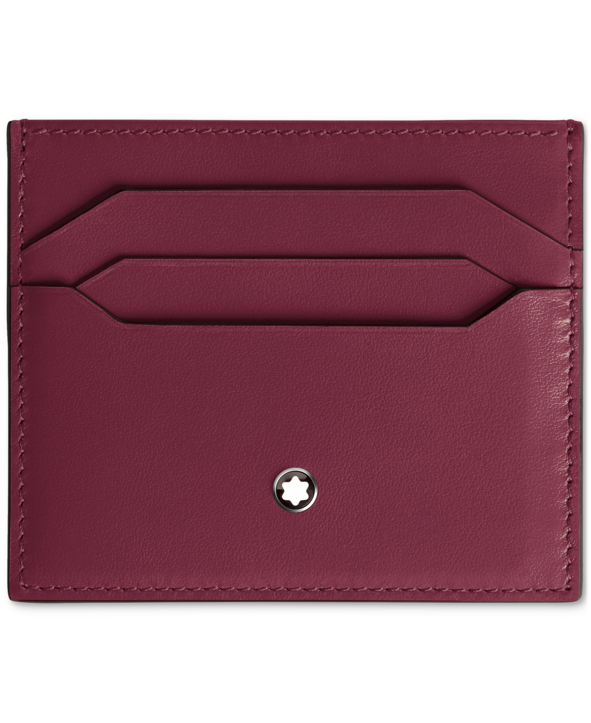 Montblanc Meisterstuck Leather 6cc Card Holder In Cassis