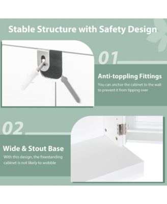 41" Farmhouse Kitchen Pantry Storage Cabinet withDoors Adjustable Shelves