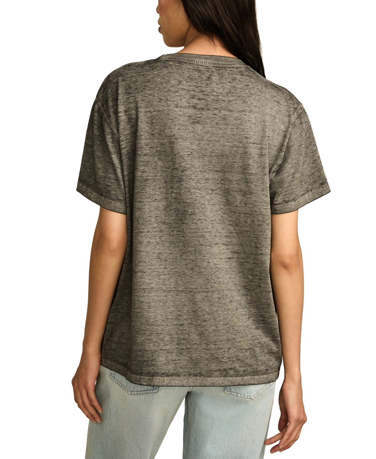 LUCKY BRAND WOMEN'S COTTON MICKEY FLOWERS CREWNECK TEE 