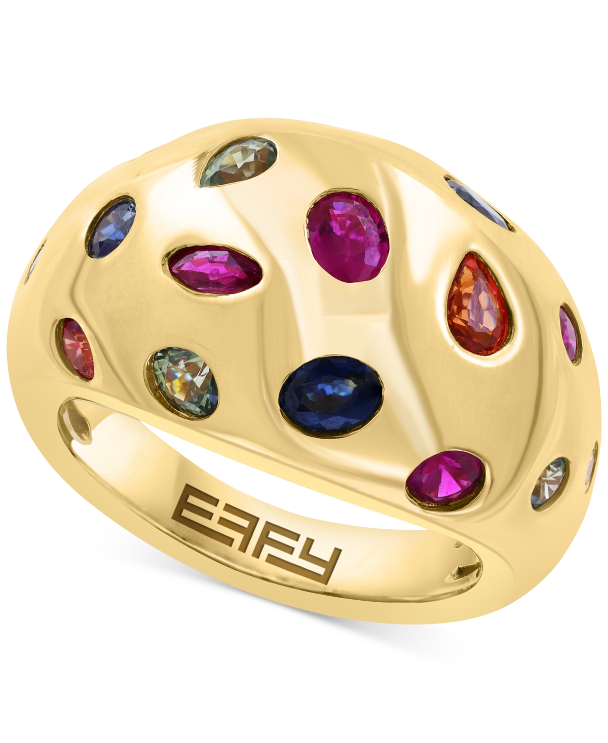 Multi Sapphire (2-1/3 ct. t.w.) Ring in 14k Gold Over Silver - Sapphire