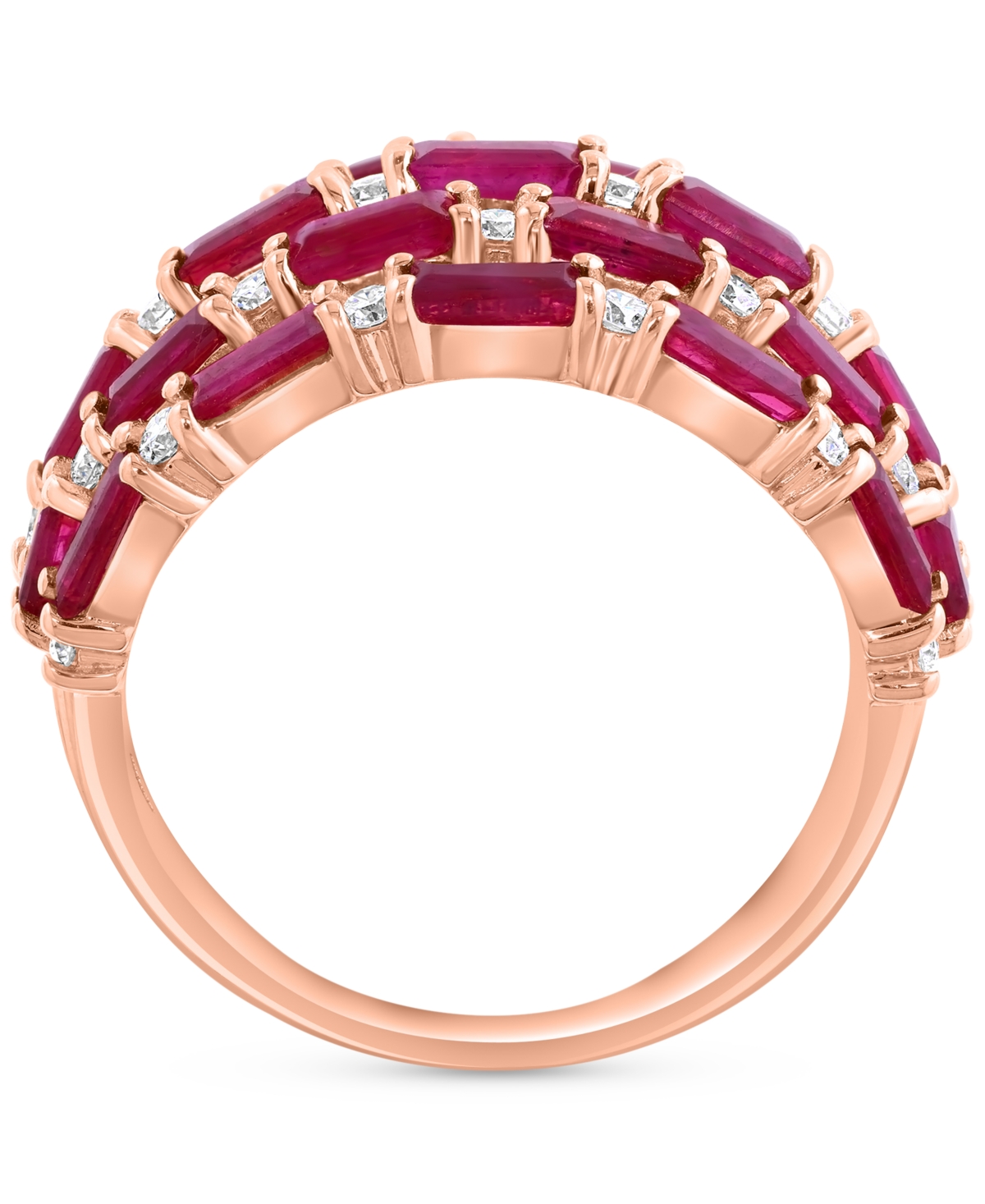 EFFY COLLECTION DIAMOND (5/8 CT. T.W.) & RUBY (2-5/8 CT. T.W.) RING IN 14K ROSE GOLD 
