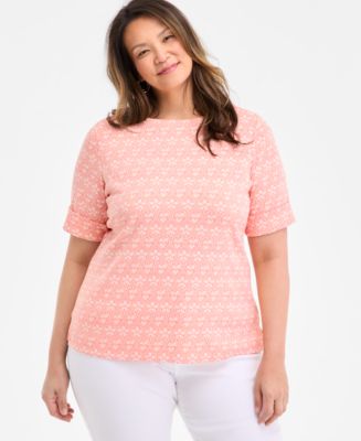 売れ筋商品|||スタイルアンドコー カットソー トップス レディース Plus Size Printed Crewneck Top, Exclusively at Macy's Peachy Berry Combo Style & Co Plus Size Printed Crewneck Top, Exclusively at