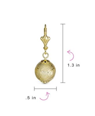 Elegant Drop Ball Earrings Gold Plated Lightweight 12MM