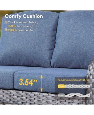 5-Piece Outdoor Wicker Patio Furniture Set, Double Resistance Rattan Rocking Chair and Coffee Table Conversation Set