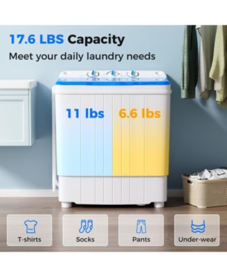 17.6 lbs Portable Washing Machine with Drain Pump