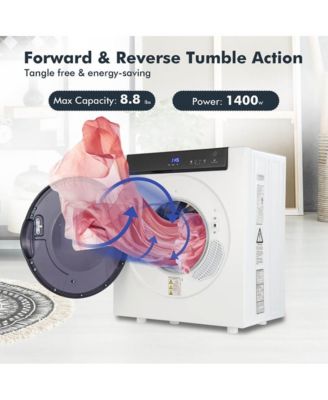 2.6 Cu.ft Compact Clothes Dryer with Touch Panel and 2 Modes