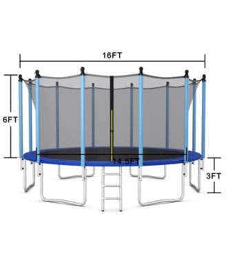 Outdoor Trampoline with Safety Closure Net