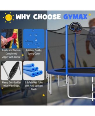 Outdoor Recreational Trampoline with Enclosure Net