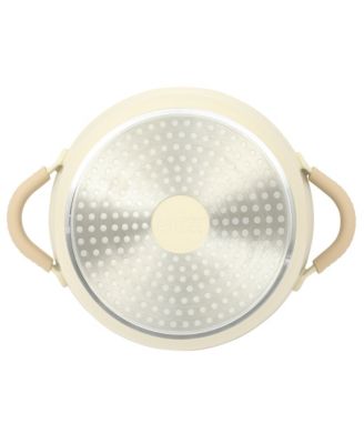 Cast Aluminum 13-Piece Cookware Set – Ceramic Nonstick, Linen White with Wood Handle