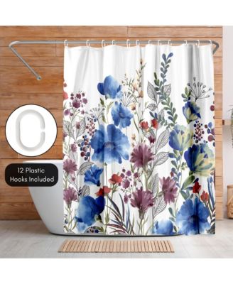 Floral Shower Curtain, Water-Resistant, 71" x 74"