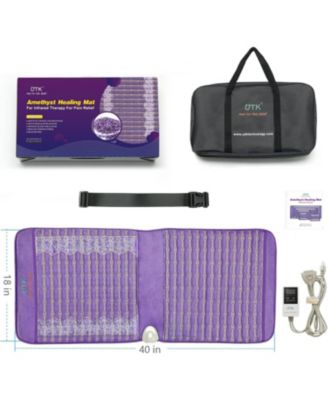 Infrared Heating Pad, Amethyst Heating Pad,Heat Chair Pad, Far Infrared Heating Pad for Lower Back, Upper Back, Memory Function, Auto Turn Off, Carry Bag Included, Size 40'' x 18''