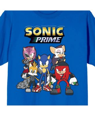 Men's Sonic Prime Group Shot Crew Neck Short Sleeve Royal Blue T-shirt-3XL