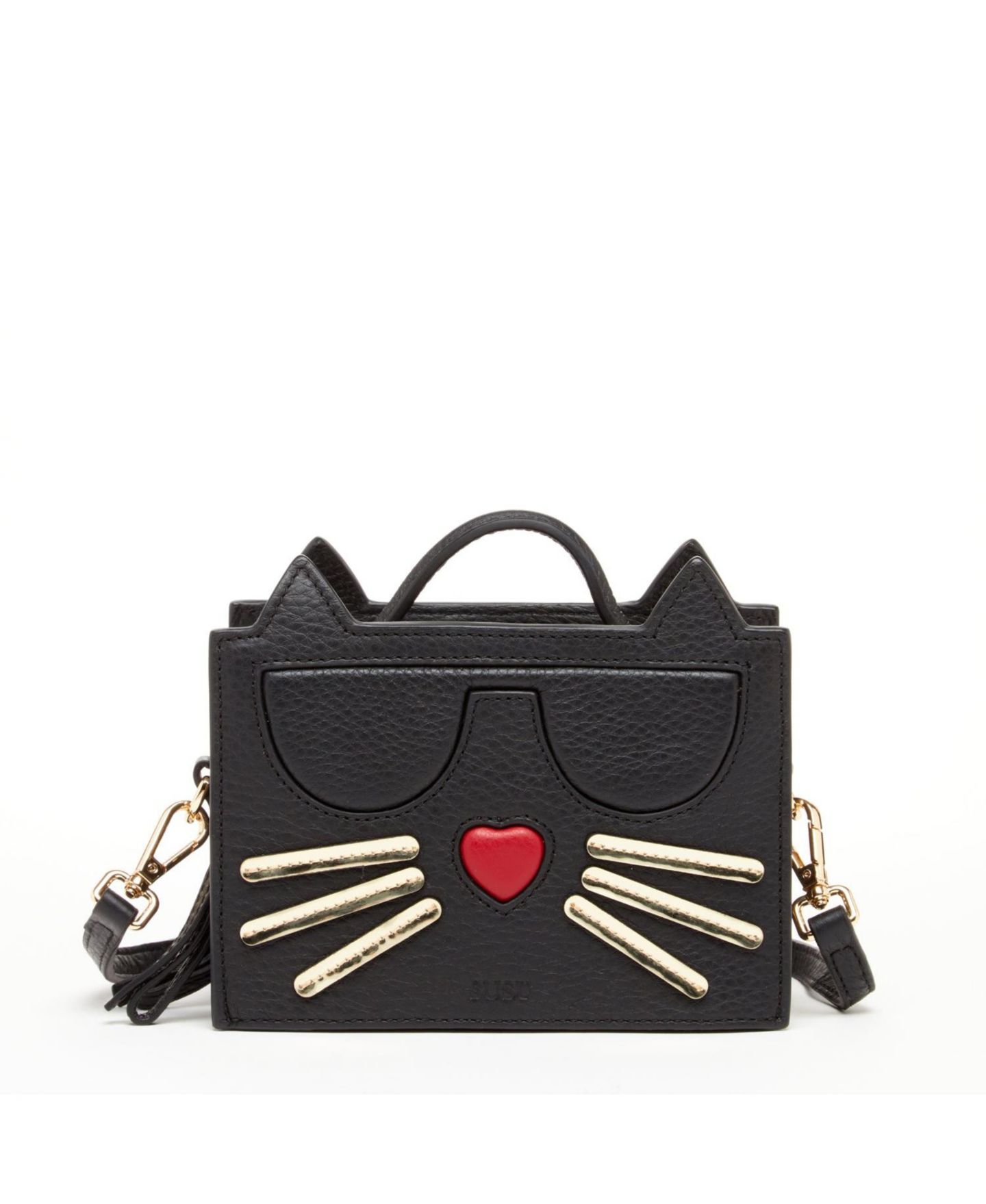 Женская сумка SUSU Leather Novelty Cat Face Mini Crossbody Bag Cute Structured Box Purse Small Top Handle Satchel with Zipper Closure Black, цвет: Чёрный — фото 1