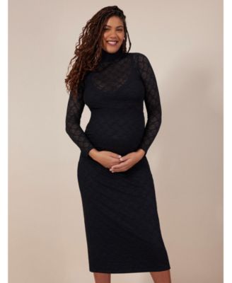 Maternity Long Sleeve Bodycon Mesh Top - Motherhood