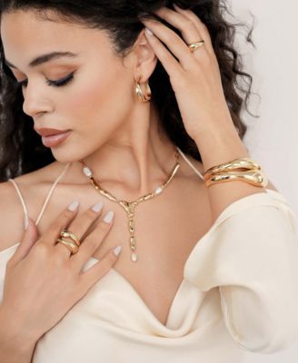 Liquid Melt and Cultivated Pearl Lariat Necklace