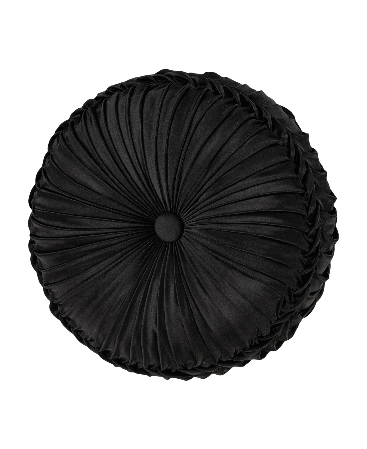 J Queen New York Bolero Tufted Decorative Pillow, 15" Round In Black