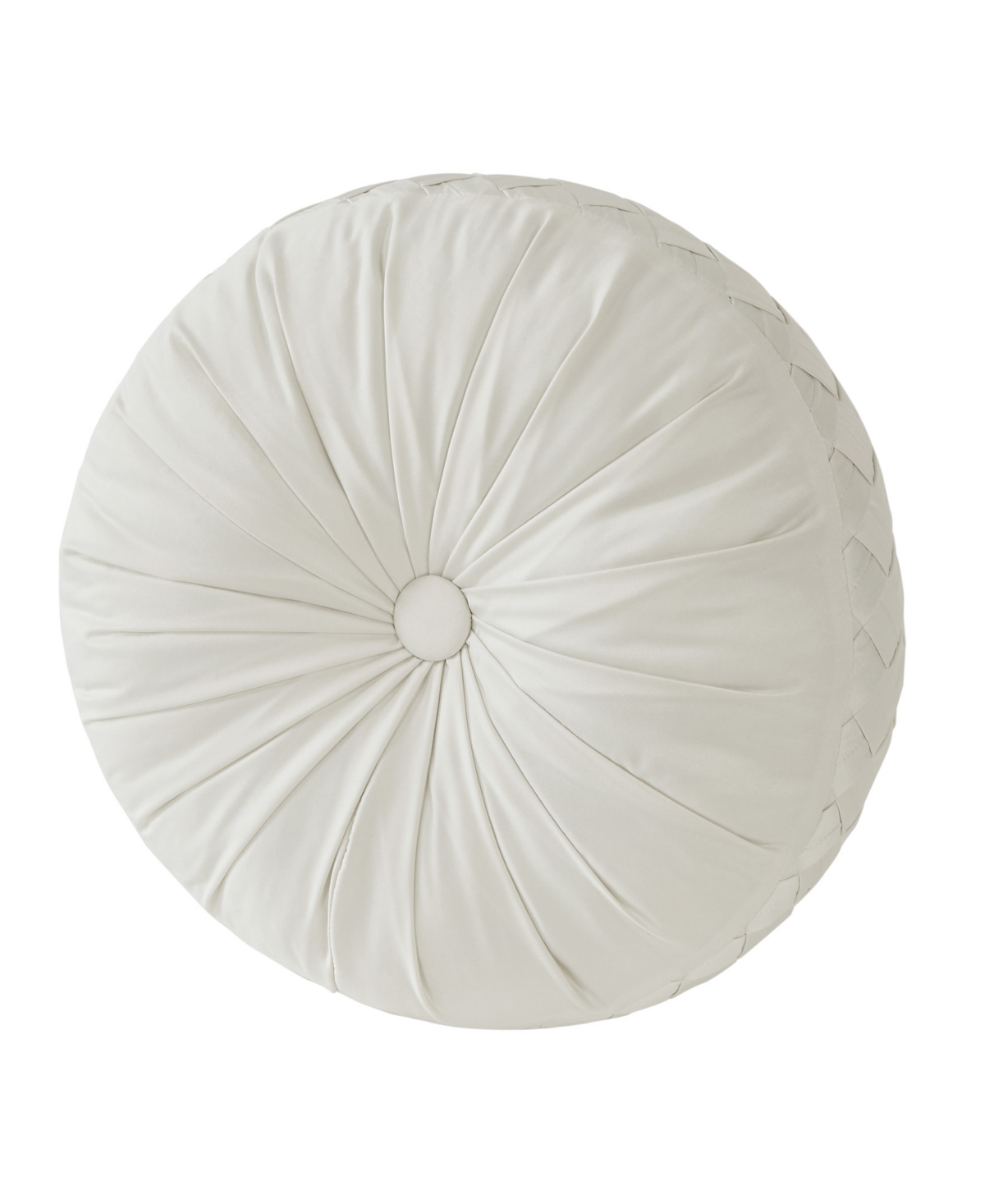 J Queen New York Brilliance Tufted Decorative Pillow, 15" Round In Ivory