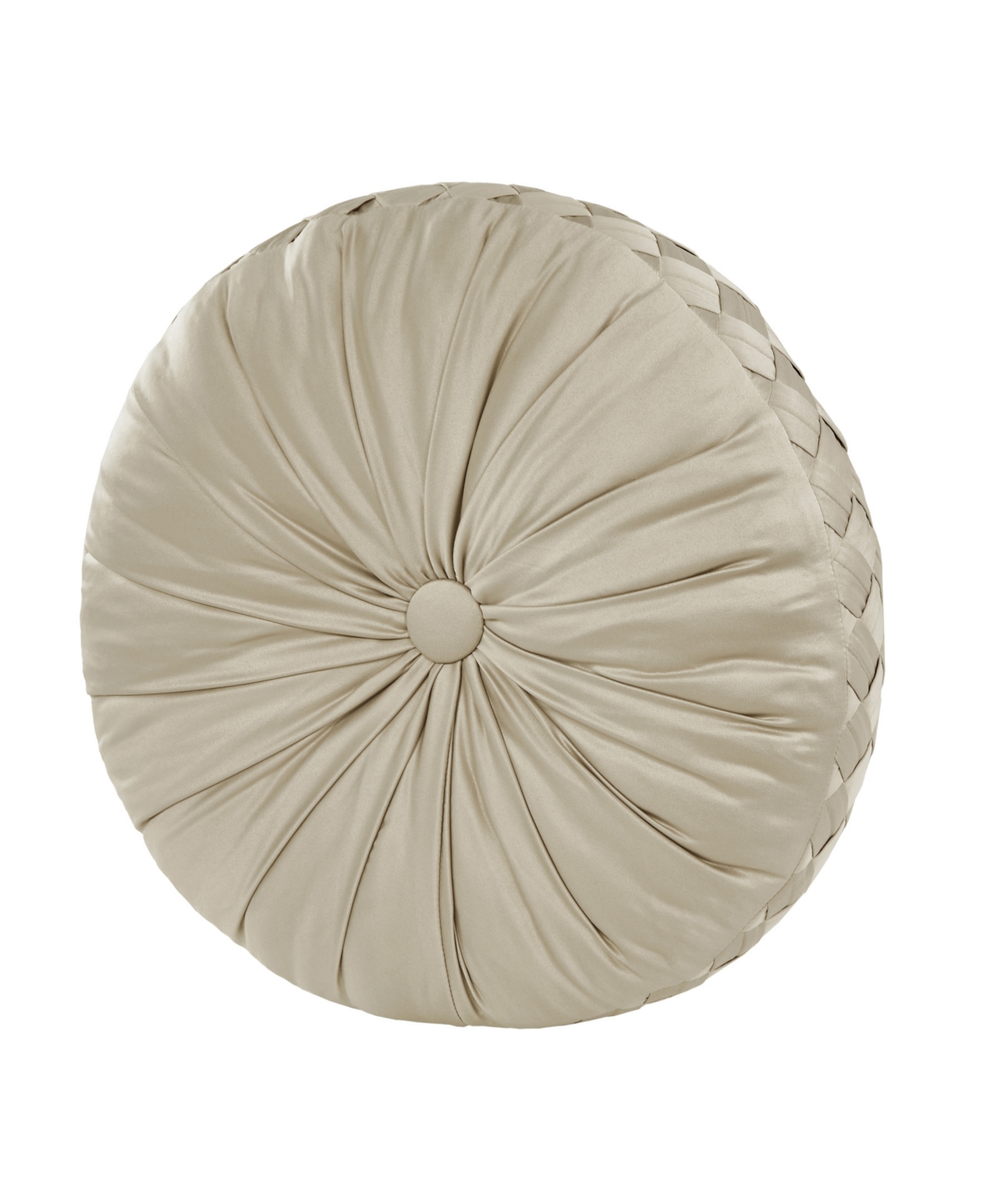 J Queen New York Brilliance Tufted Decorative Pillow, 15" Round In Pebble