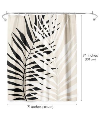Abstract Leaf Shower Curtain - 100% Polyester - Water-Resistant Bath Curtain