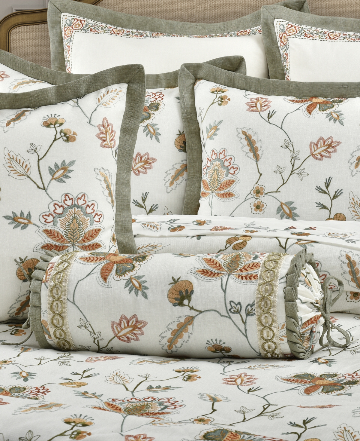 J Queen New York Athena Bolster Decorative Pillow, 7" X 17" In Harvest