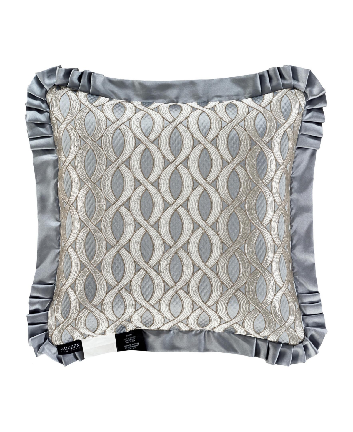J Queen New York Barocco Embellished Decorative Pillow, 20" X 20" In Sterling