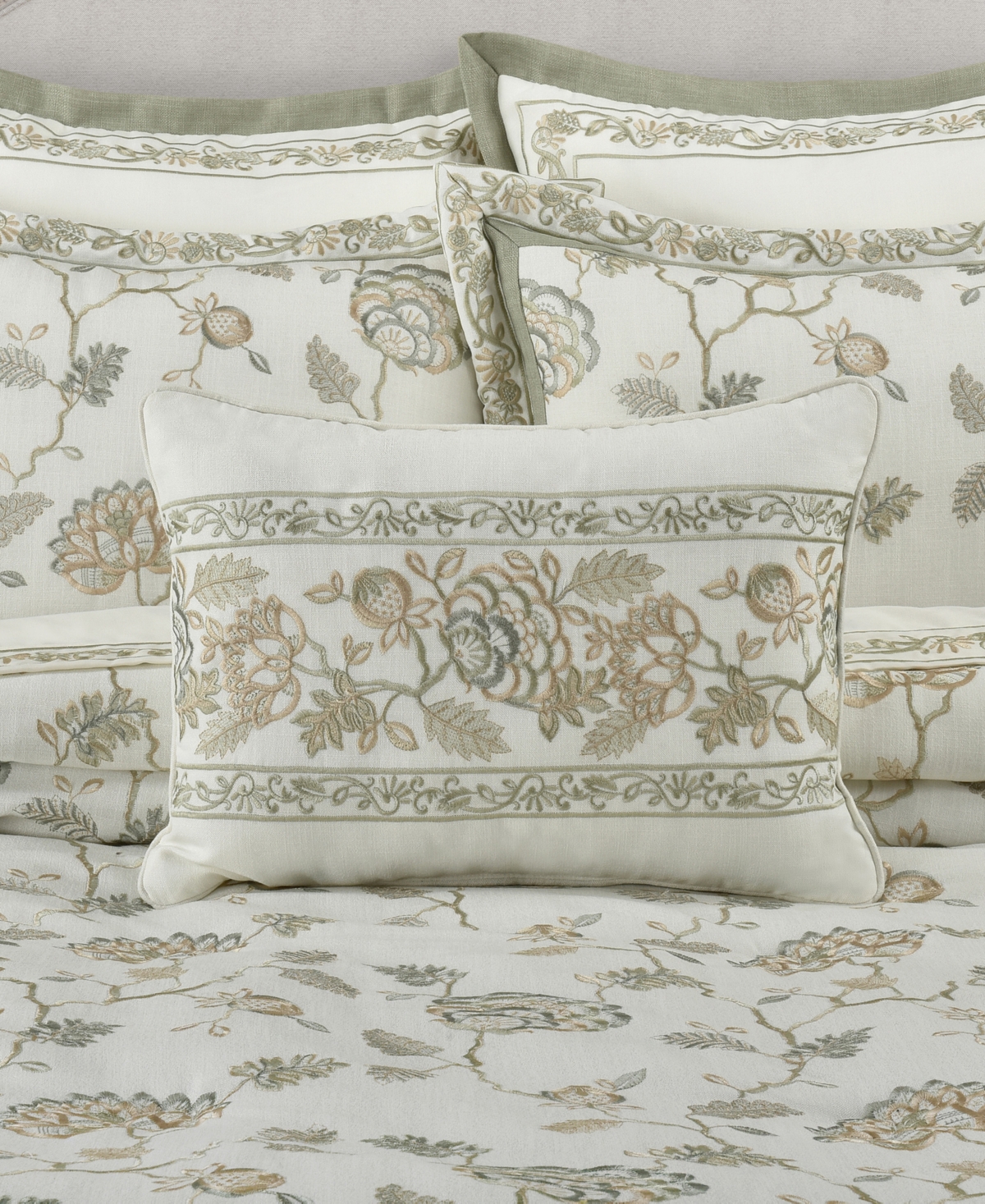 J Queen New York Fairview Boudoir Decorative Pillow, 15" X 21" In Sage