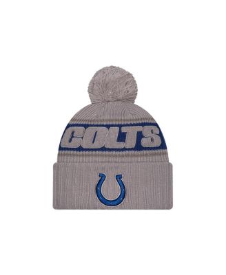 New Era - Men's Gray Indianapolis Colts 2024 Sideline Sport Cuffed Knit Hat with Pom