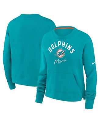 Nike - Women's Aqua Miami Dolphins High Hip Fleece Pullover Sweatshirt