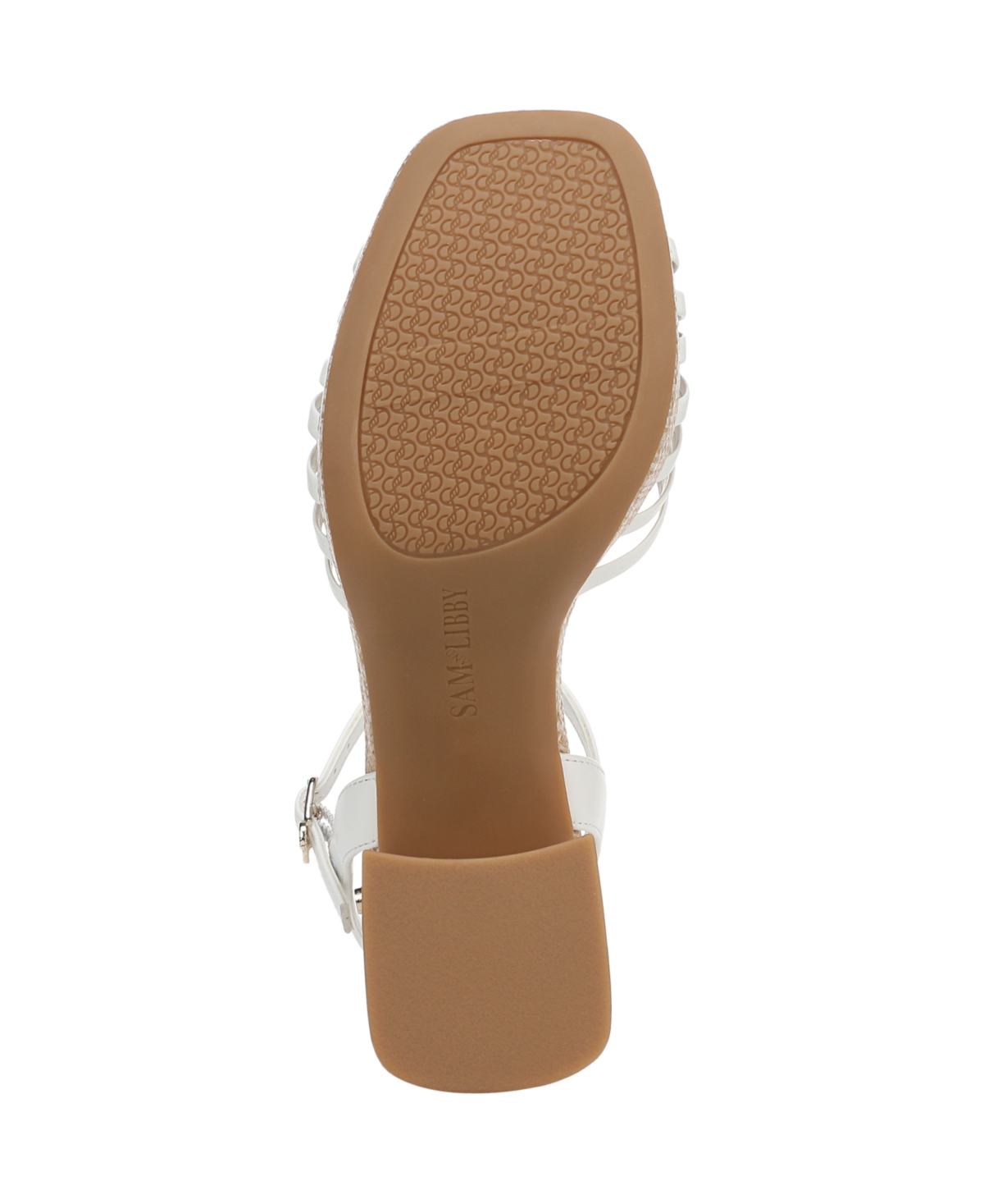 Sam & Libby Women's Lacey Block Heel Strappy Platform Sandals In White