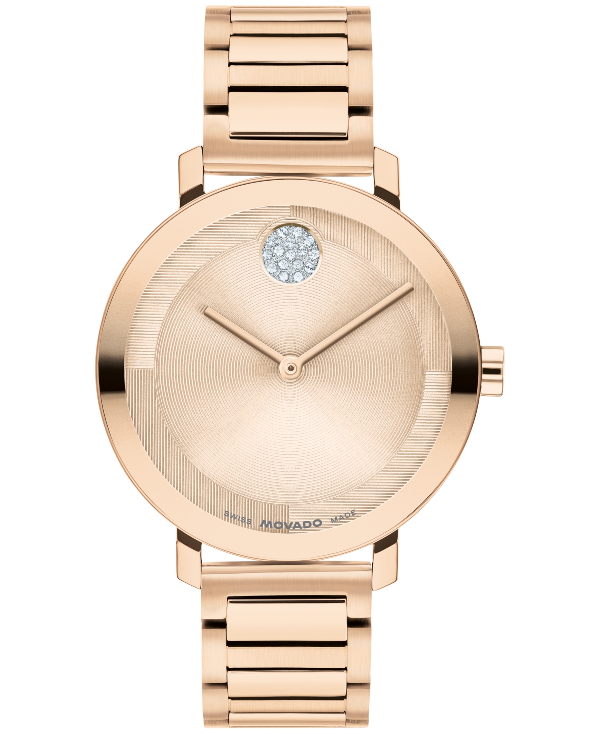 Movado Women's Bold Evolution 2.0 Swiss Quartz Ionic Plated Light Rose Gold Steel Watch, 34mm In Rose-gold