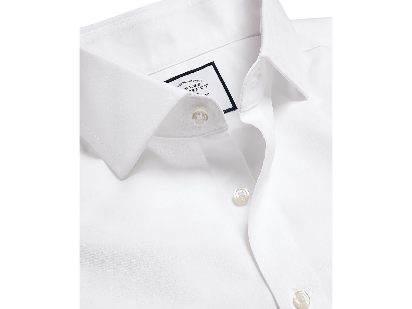 Мужская рубашка Charles Tyrwhitt Slim-Fit Twill Dress Shirt, цвет: Белый — фото 5