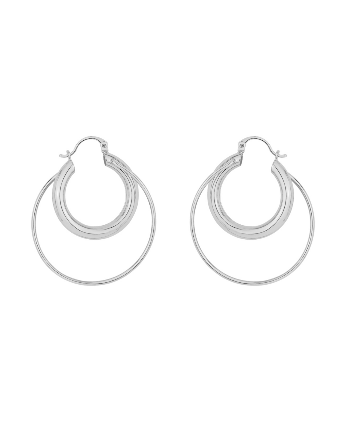 And Now This Double Row Hoop Earrings In Silver