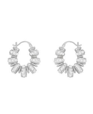 Clear Crystal Click Top Hoop Earrings