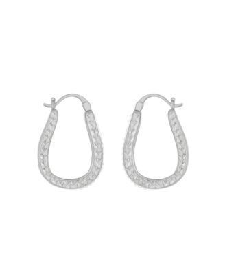 Clear Crystal Diamond Cut Hoop Earrings