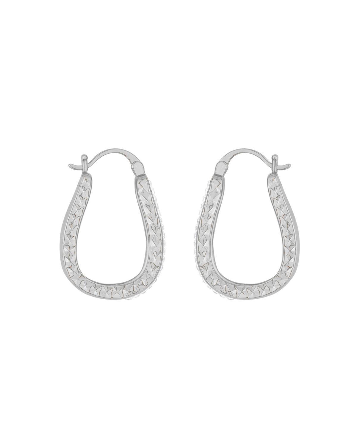 And Now This Clear Crystal Diamond Cut Hoop Earrings In Silver