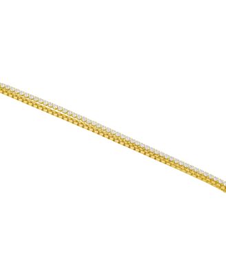 Cubic Zirconia Double Strand Chain Bracelet