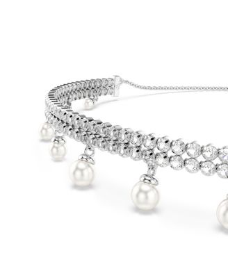 Ariana Grande x Swarovski&reg; Crystal Cultivated Pearl Round Cut Choker Necklace