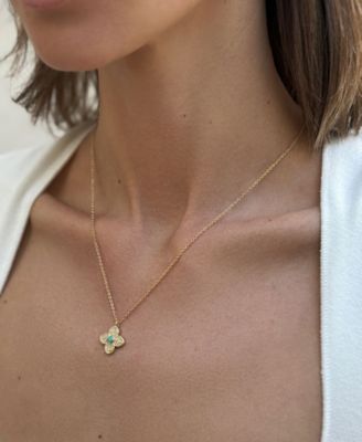 Adjustable Turquoise Flower Necklace