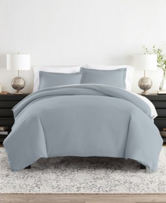 Double Brushed Solid Duvet Cover Set, Full/Queen