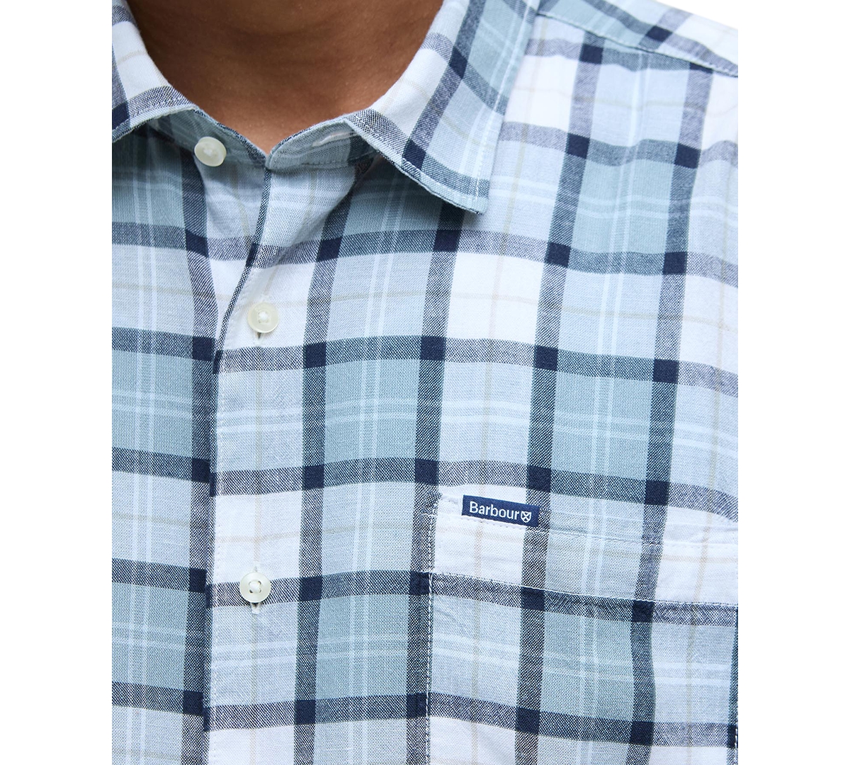 Barbour Men's Midfield Relaxed Fit Short Sleeve Linen Tartan Button-Front Shirt