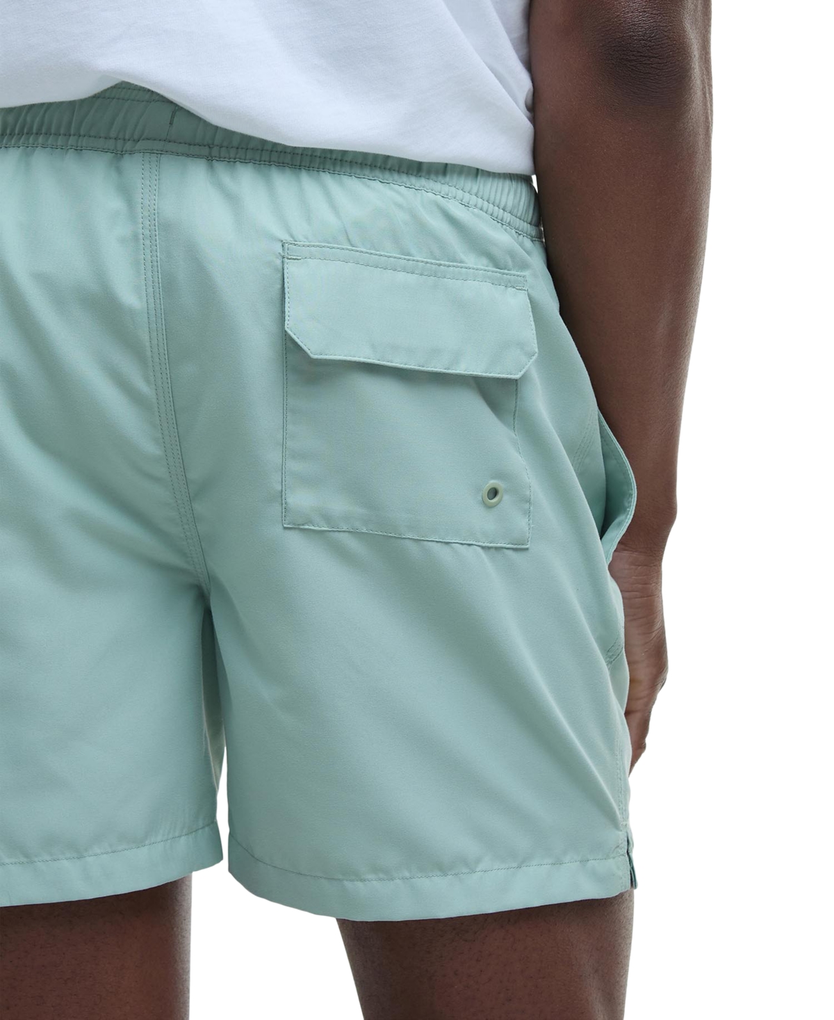 Barbour Staple Logo Swim Trunks In Pale Apple