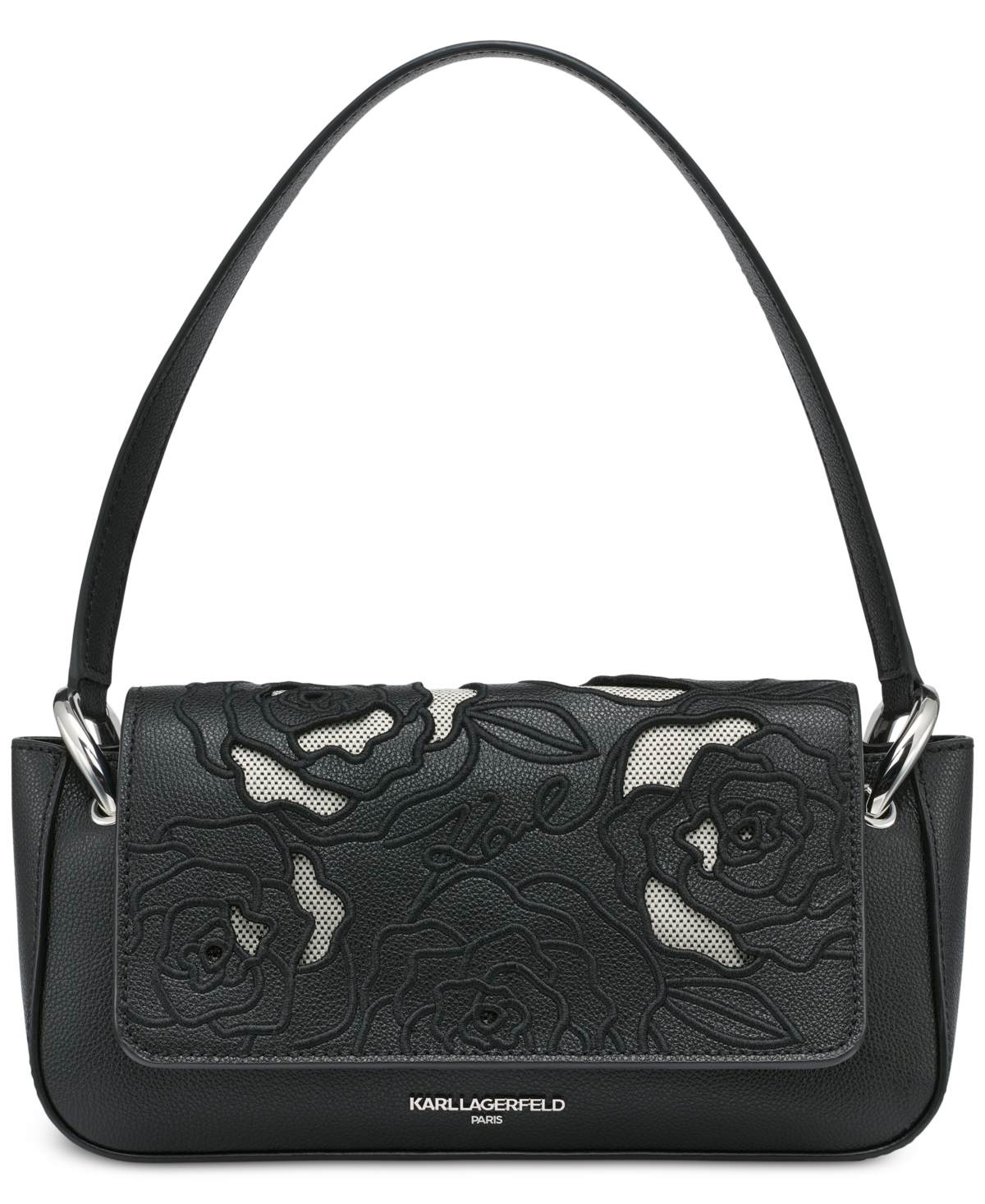 Monet Embroidered Leather Shoulder - Black Cutout