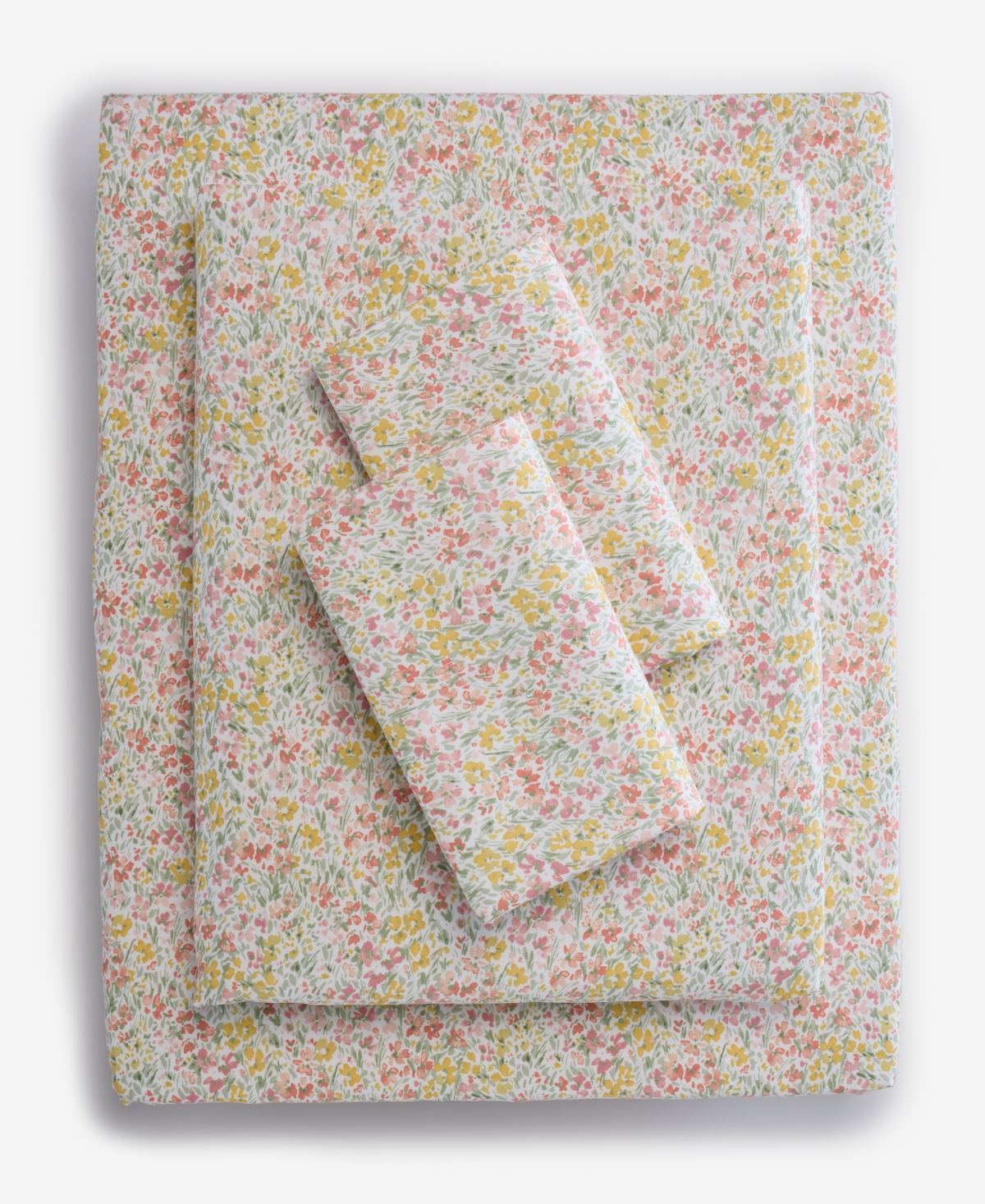 Charter Club Ditsy Floral Printed 550-thread Count 3-pc. Sheet Set, Twin, Exclusively At Macy's In Pink