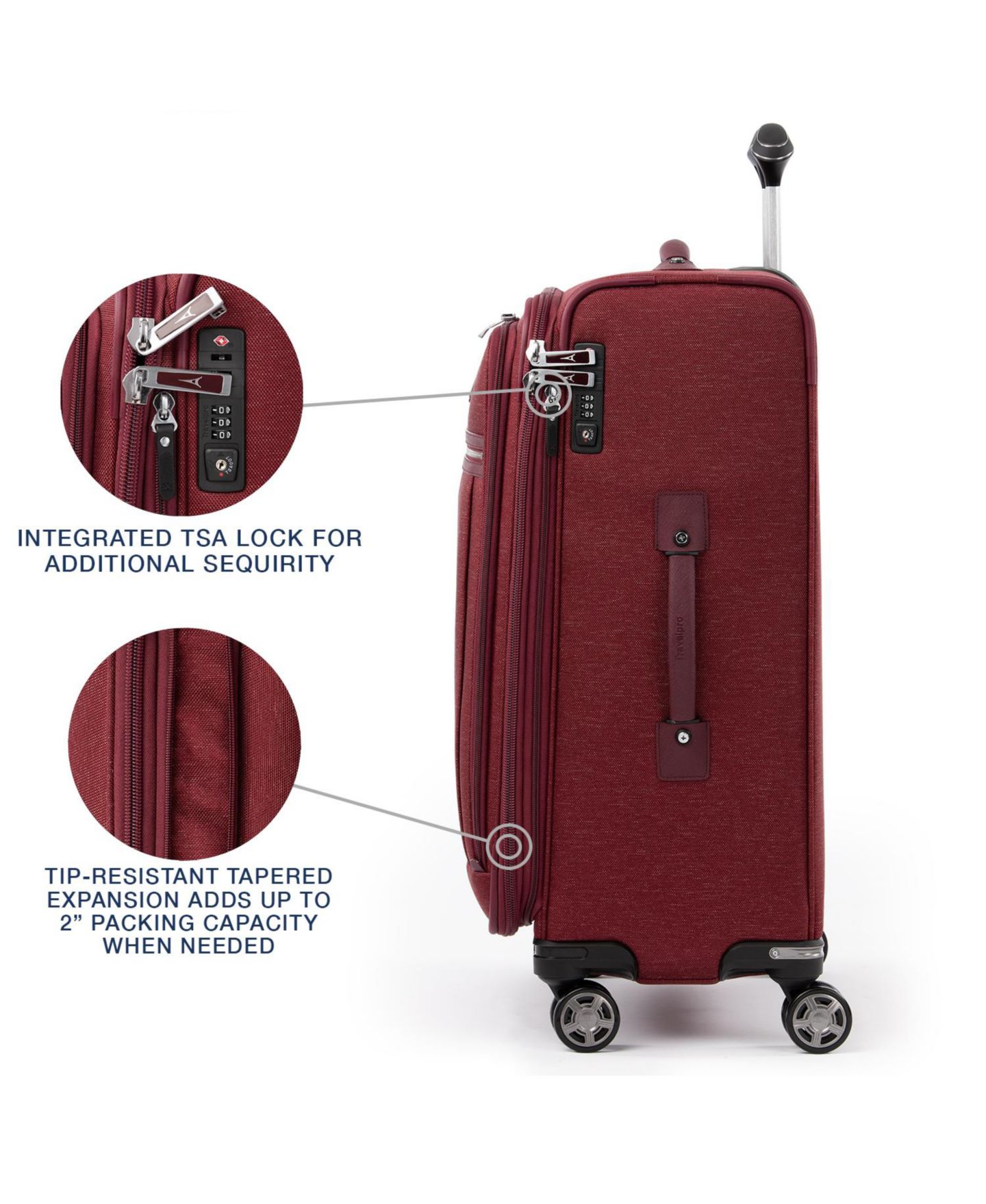 Чемодан Travelpro Platinum Elite 28" Check-in Spinner, цвет: Бордо — фото 14