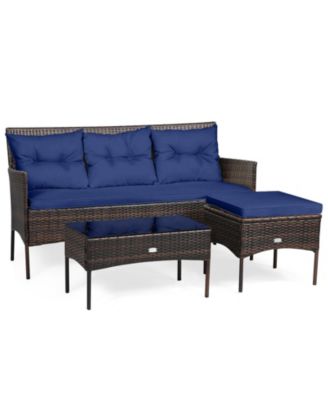 Modular 3-Piece Patio Sectional Sofa Set with Thick Cushions - Ideal for Backyard or Porch Lounging
