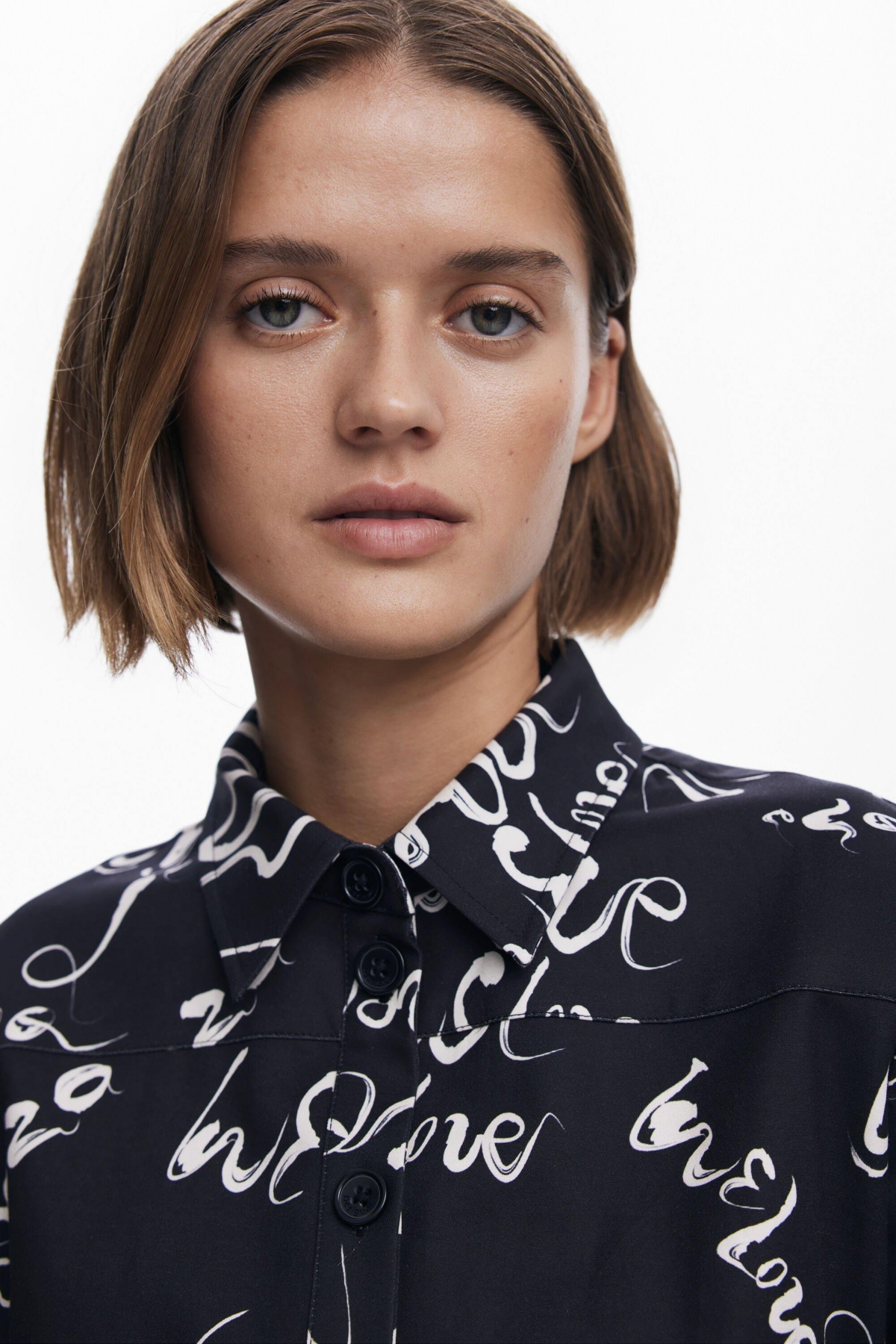 Desigual Lettering Belted Mini Shirtdress In Black