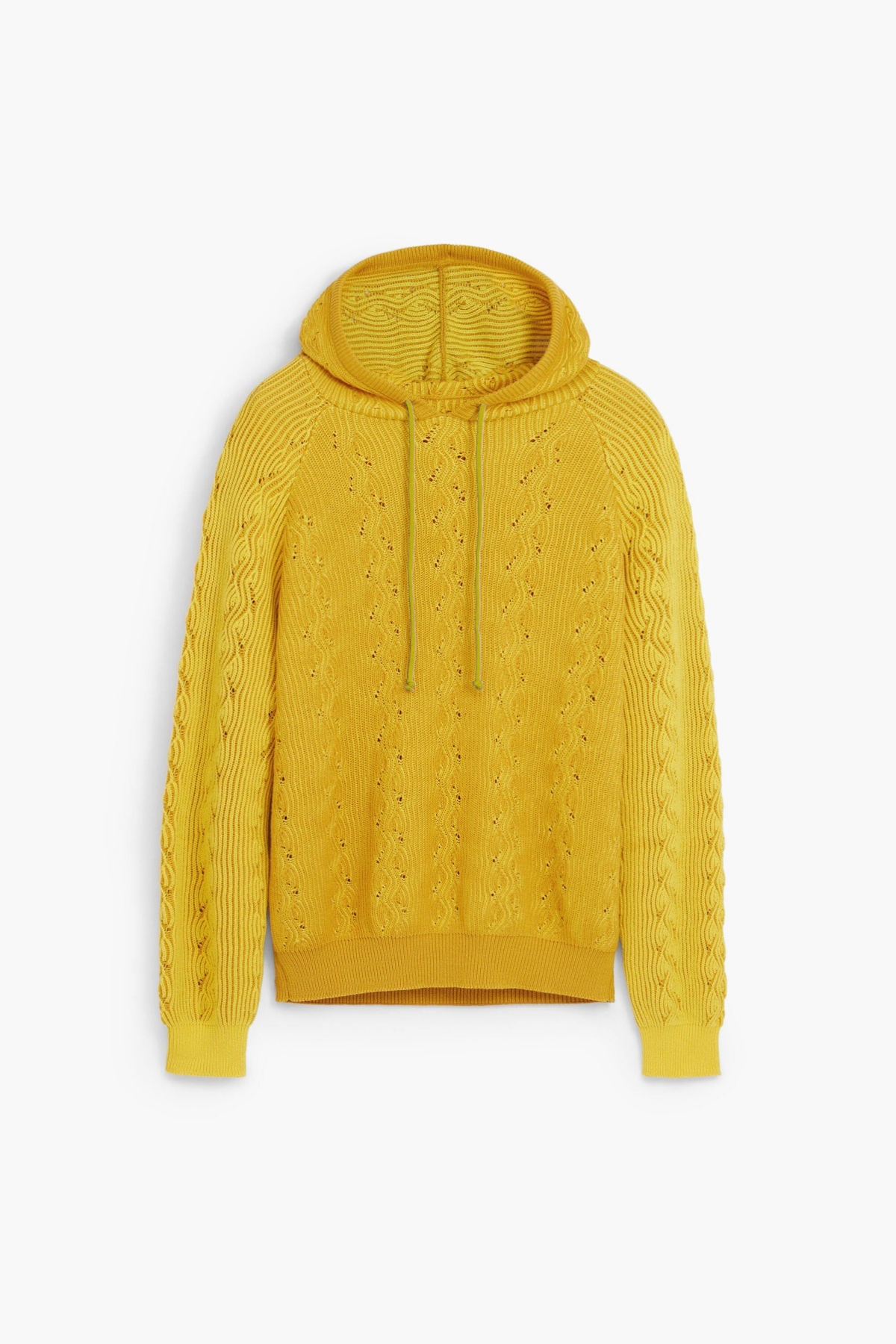 Men's Hooded sweatshirt with eyelet details - Yellow