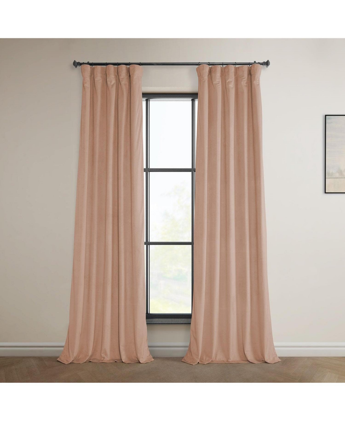 Heritage Plush Velvet Room Darkening Curtain - Eden green