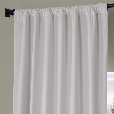 Misty White Signature Plush Velvet Hotel Blackout Curtain