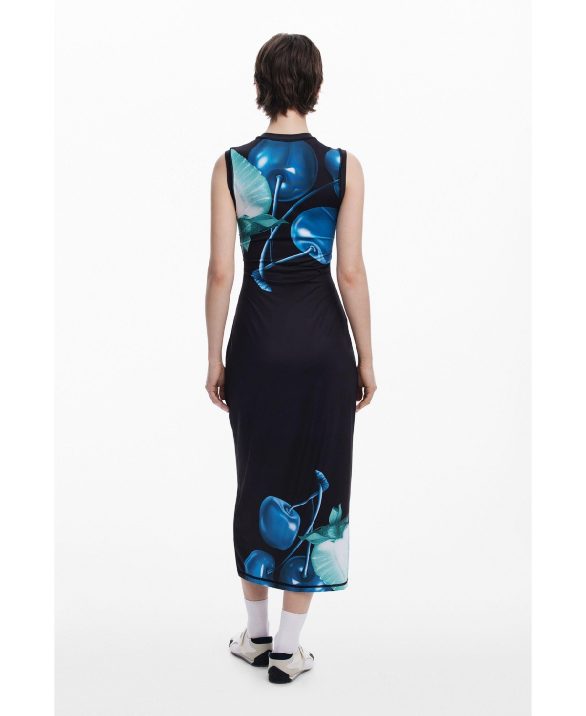 Desigual Print Sleeveless Maxi Dress In Black